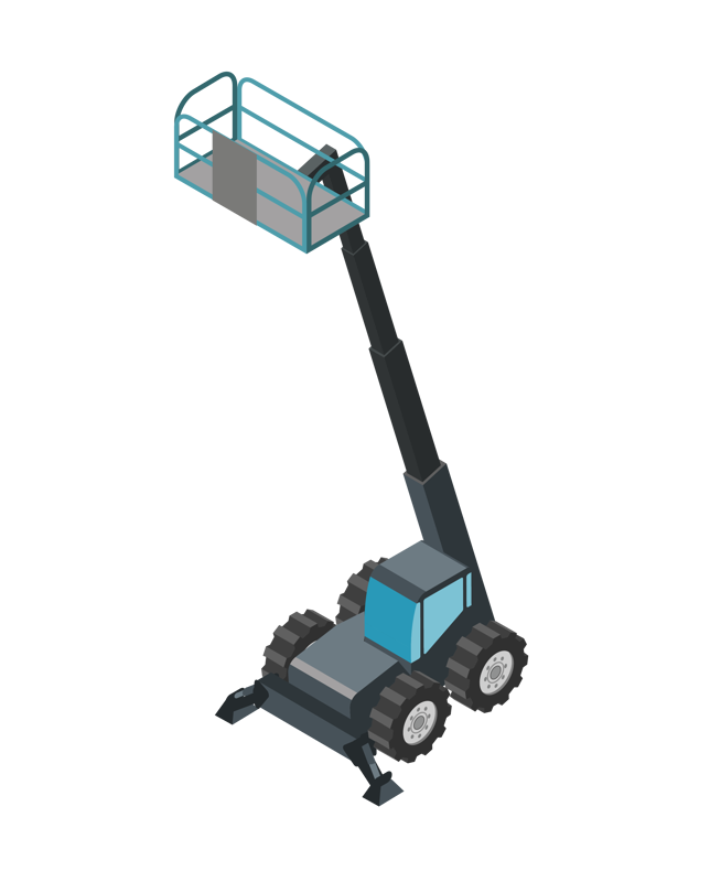 Illustration af selvkørende teleskoplift
