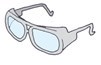 Tegning af almindelig værnebrille med sidebeskyttelse